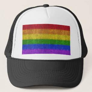 Falln Rainbow Glitter Gradient Trucker Hat
