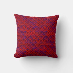 Falln Red and Purple Scales Cushion
