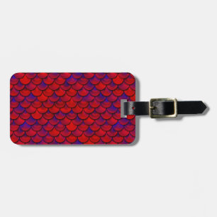 Falln Red and Purple Scales Luggage Tag