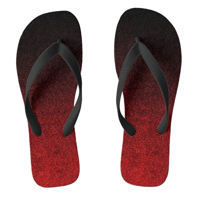 Falln Red & Black Glitter Gradient Jandals (Footbed)
