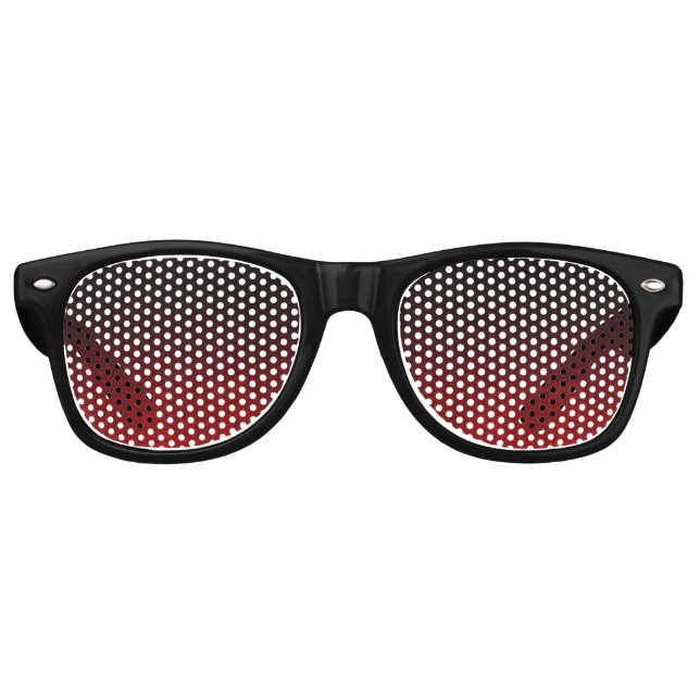 Falln Red & Black Glitter Gradient Retro Sunglasses (Front)