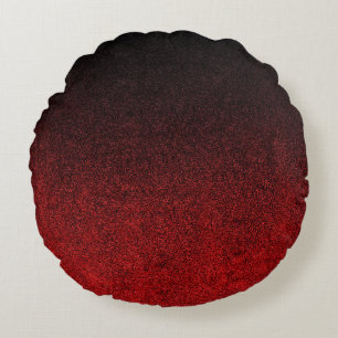 Falln Red & Black Glitter Gradient Round Cushion