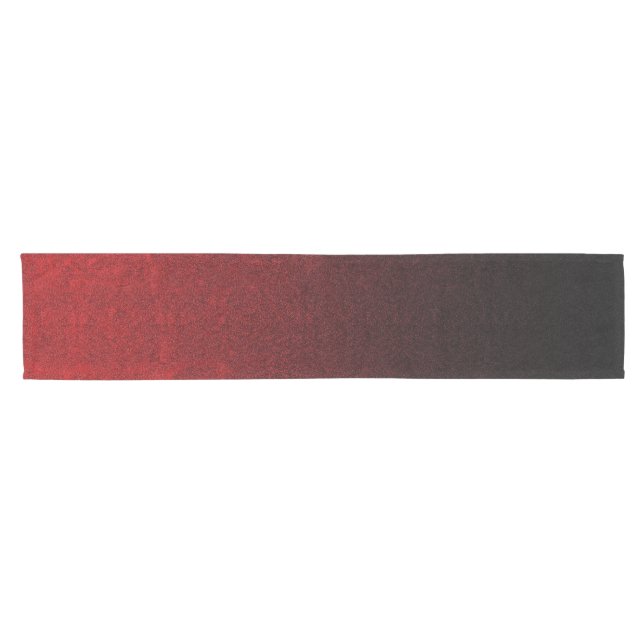 Falln Red & Black Glitter Gradient Short Table Runner (Horizontal)