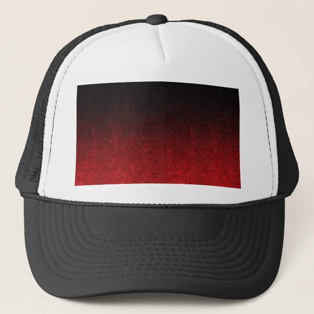 Falln Red & Black Glitter Gradient Trucker Hat (Front)