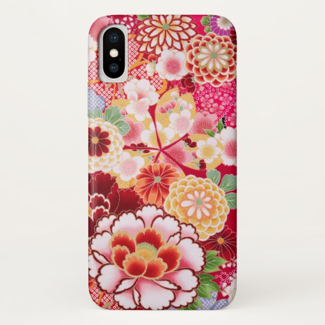 Falln Red Floral Burst Case-Mate iPhone Case (Back)
