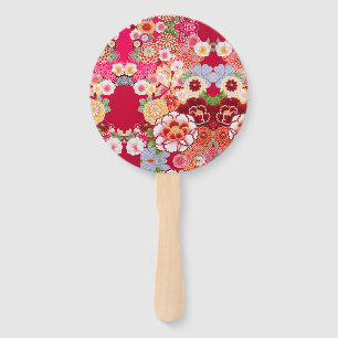 Falln Red Floral Burst Hand Fan