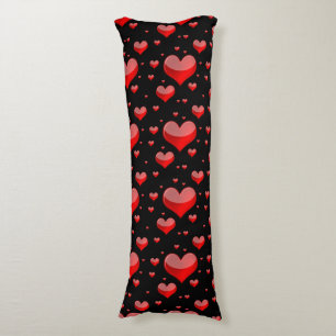 Falln Red Hearts (You Choose Background Colour!) Body Cushion