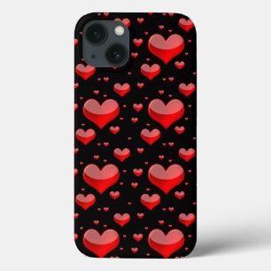 Falln Red Hearts (You Choose Background Colour!) iPhone 13 Case