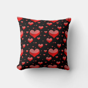 Falln Red Hearts (You Choose Background Colour!) Cushion