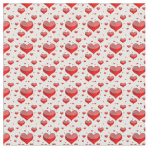 Falln Red Hearts (You Choose Background Colour!) Fabric