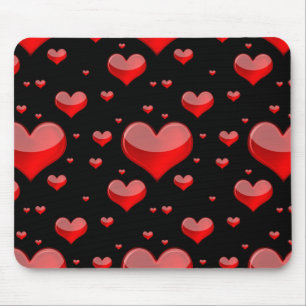 Falln Red Hearts (You Choose Background Colour!) Mouse Pad