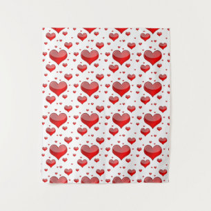 Falln Red Hearts (You Choose Background Colour!) Tapestry