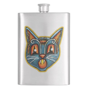 Falln Scaredy Cat Vintage Halloweenies Hip Flask