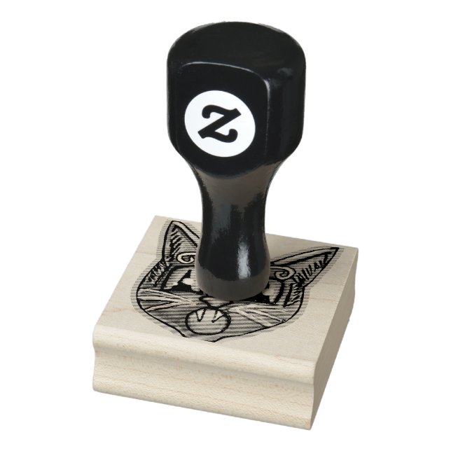 Falln Scaredy Cat Vintage Halloweenies  Rubber Stamp (Stamp)