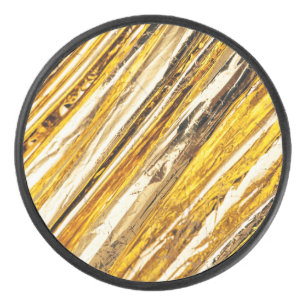 Falln Shimmering Gold Foil Hockey Puck