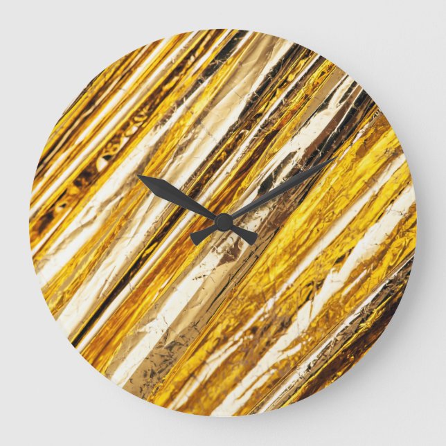 Falln Shimmering Gold Foil Large Clock (Front)