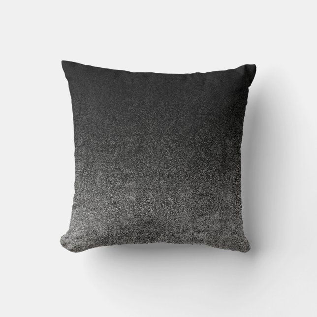 Falln Silver & Black Glitter Gradient Cushion (Front)