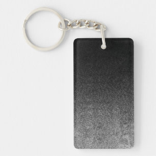 Falln Silver & Black Glitter Gradient Key Ring