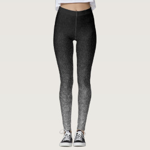 Falln Silver & Black Glitter Gradient Leggings
