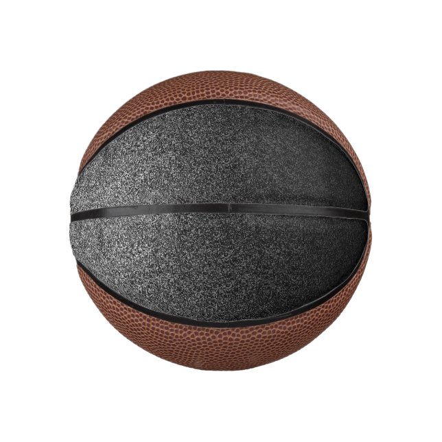 Falln Silver & Black Glitter Gradient Mini Basketball (Front)