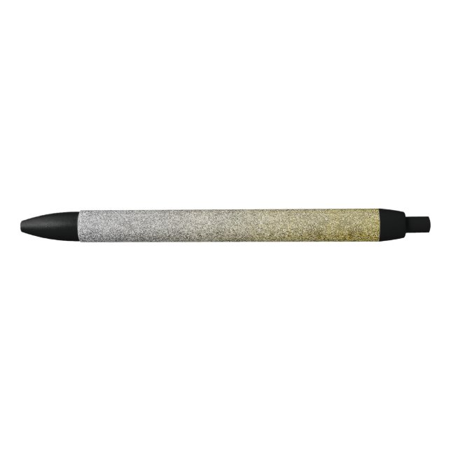 Falln Silver & Gold Glitter Gradient Black Ink Pen (Front)