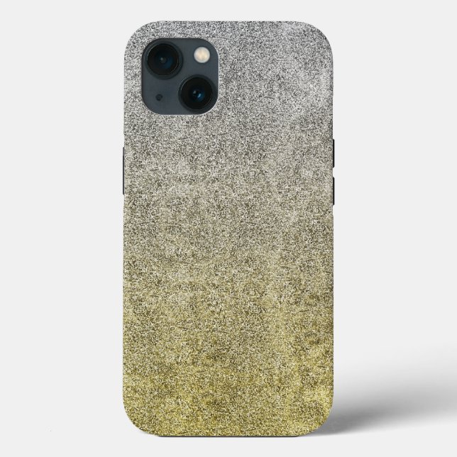 Falln Silver & Gold Glitter Gradient Case-Mate iPhone Case (Back)