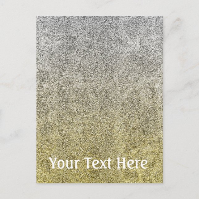 Falln Silver & Gold Glitter Gradient Postcard (Front)