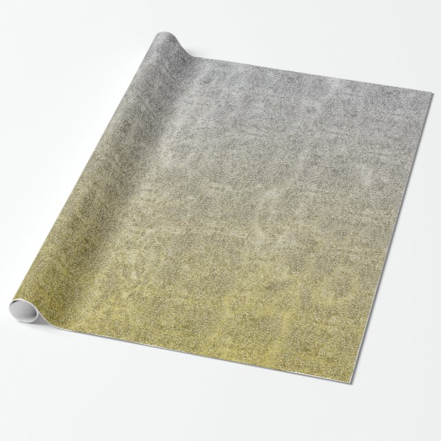 Falln Silver & Gold Glitter Gradient Wrapping Paper (Unrolled)