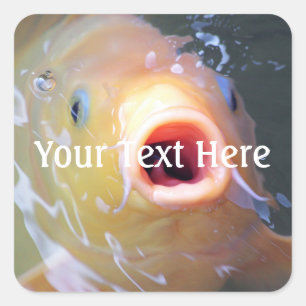 Falln Singing Ghost Koi Square Sticker