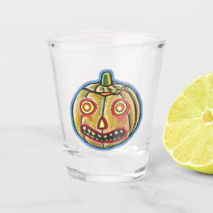 Falln Spooky Pumpkin Vintage Halloweenies Shot Glass