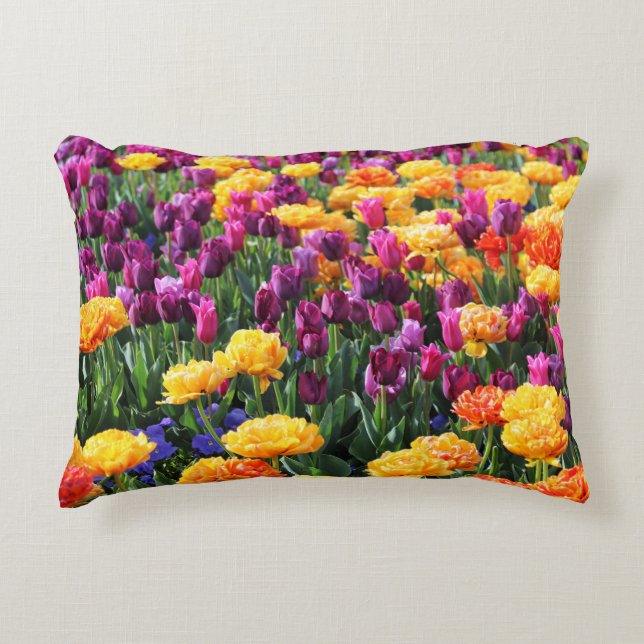 Falln Sunset Floral River Decorative Cushion (Front)