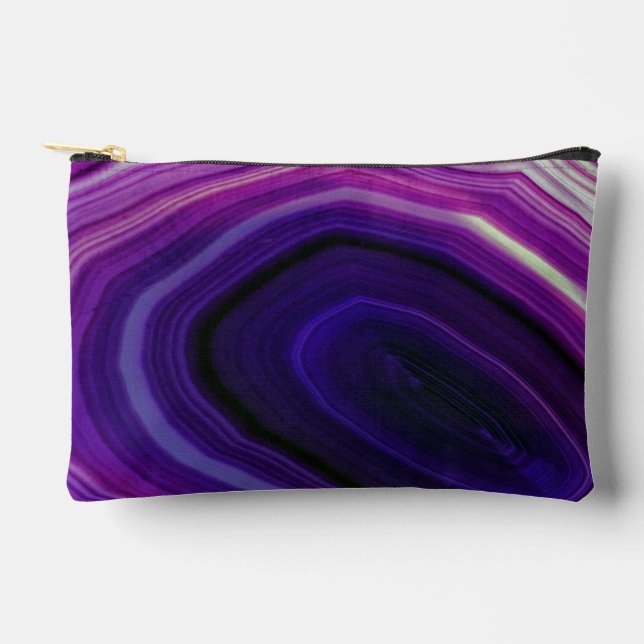 Falln Swirled Purple Geode Accessory Pouch (Front)