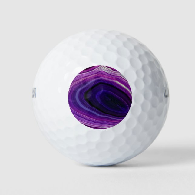 Falln Swirled Purple Geode Golf Balls (Front)