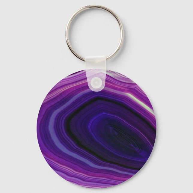 Falln Swirled Purple Geode Key Ring (Front)