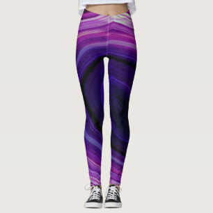 Falln Swirled Purple Geode Leggings