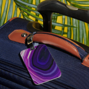 Falln Swirled Purple Geode Luggage Tag