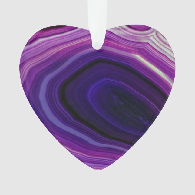 Falln Swirled Purple Geode Ornament (Front)