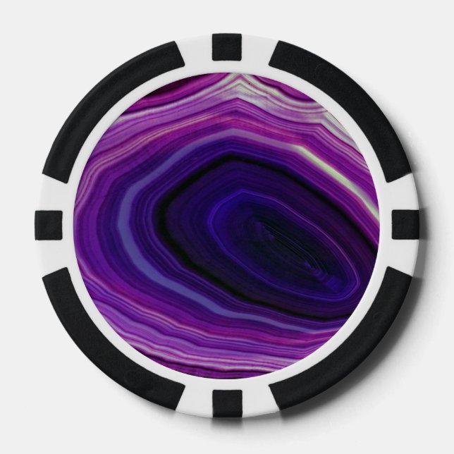 Falln Swirled Purple Geode Poker Chips (Front)