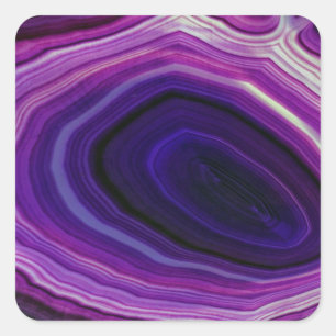 Falln Swirled Purple Geode Square Sticker