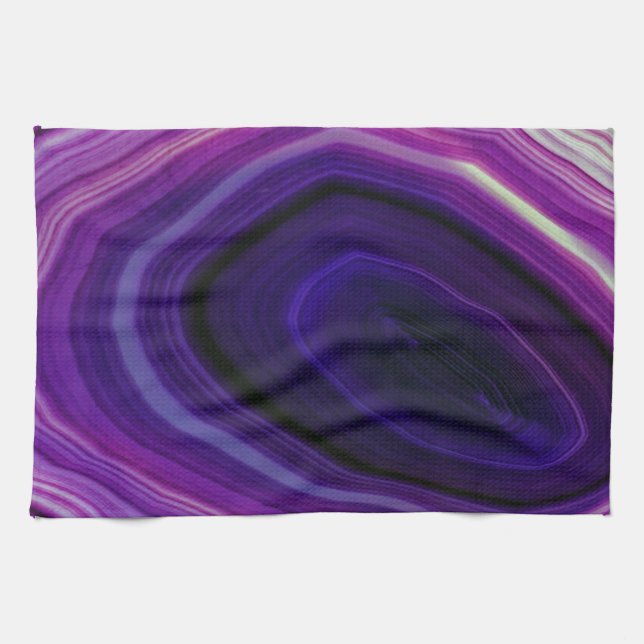 Falln Swirled Purple Geode Tea Towel (Horizontal)
