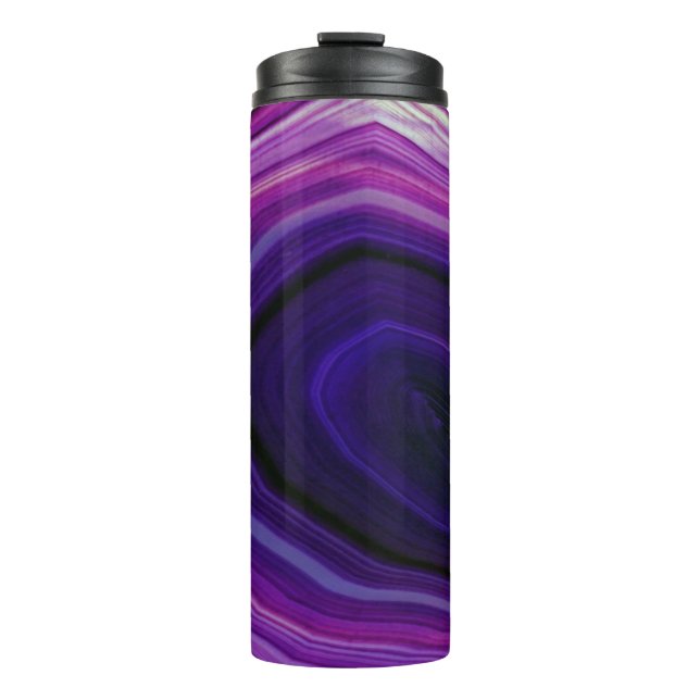 Falln Swirled Purple Geode Thermal Tumbler (Front)
