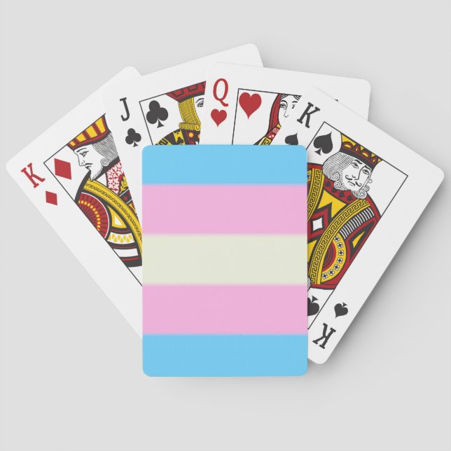 Falln Transgender Pride Flag Playing Cards (Back)