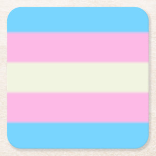 Falln Transgender Pride Flag Square Paper Coaster
