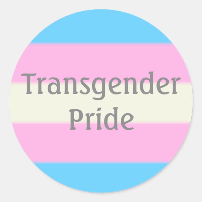 Falln Transgender Pride Flag (Text) Classic Round Sticker (Front)