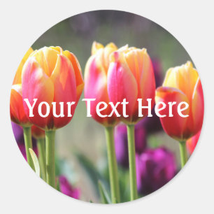 Falln Tulips Aflame Classic Round Sticker