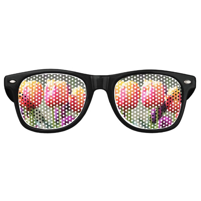 Falln Tulips Aflame Retro Sunglasses (Front)