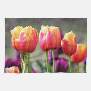 Falln Tulips Aflame Tea Towel