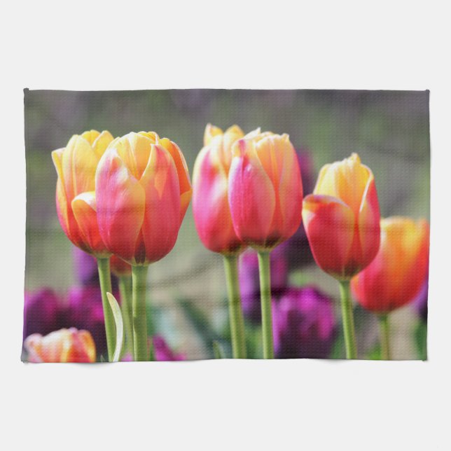 Falln Tulips Aflame Tea Towel (Horizontal)
