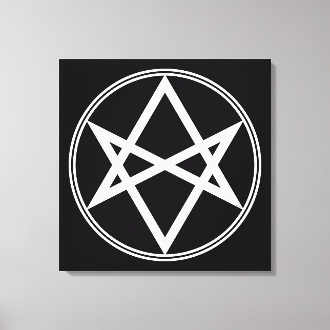 Falln Unicursal Hexagram White Canvas Print (Front)