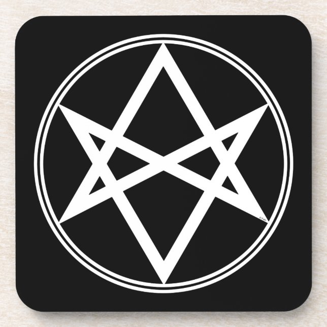 Falln Unicursal Hexagram White Coaster (Front)
